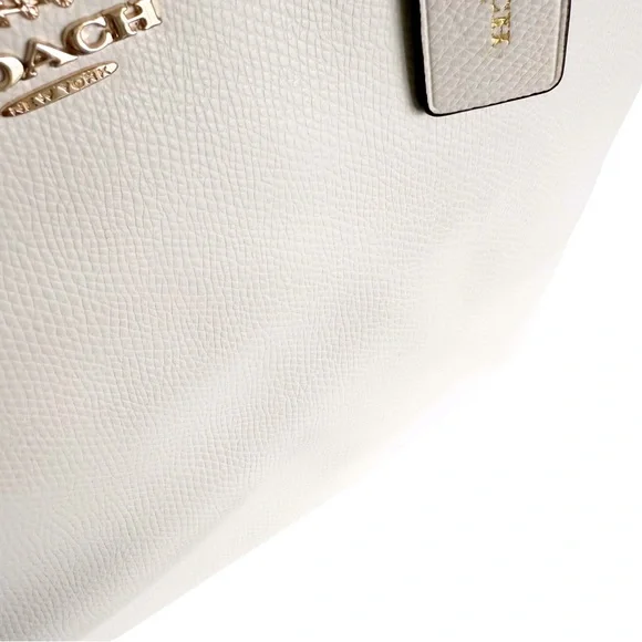 Coach Crossgrain Zip Tote — F36875, Chalk — Clean Interior - Picture 15 of 15